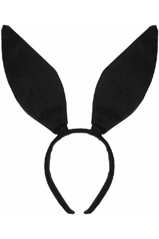 Black Satin Bunny Ears