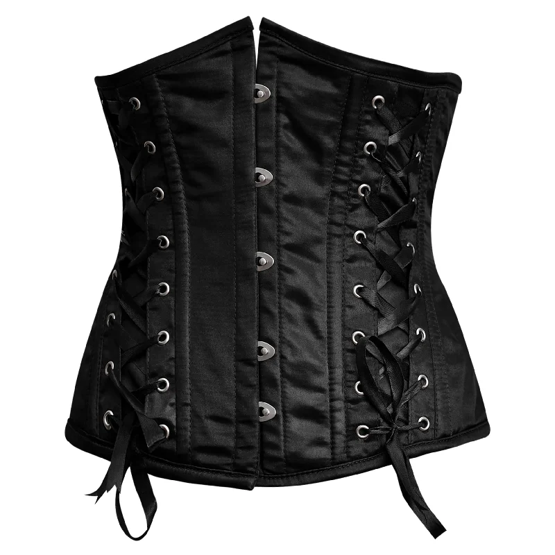 Black Satin Corset Top- Modern Design