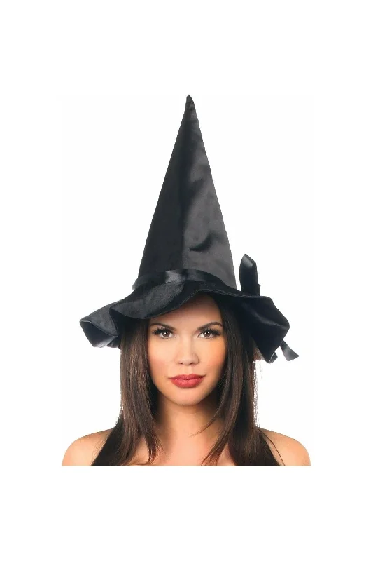 Black Satin Ribbon Witch Hat