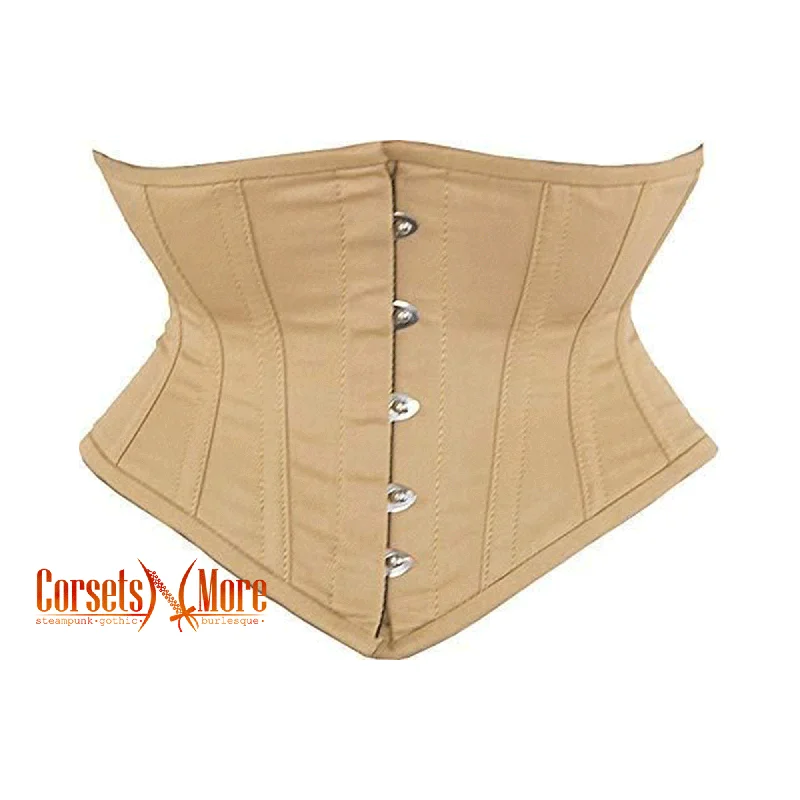 CorsetsNmore Women’s Nude Cotton Sexy Waist Training  Underbust Corset