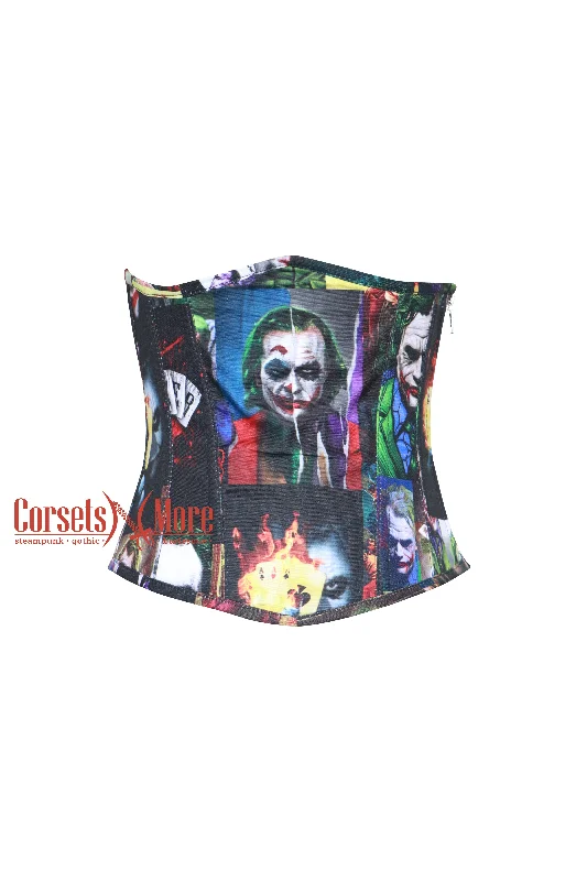 CorsetsNmore Women’s Printed Cotton Joker Underbust Corset Costume  Bustier Gothic Waist Cincher Top