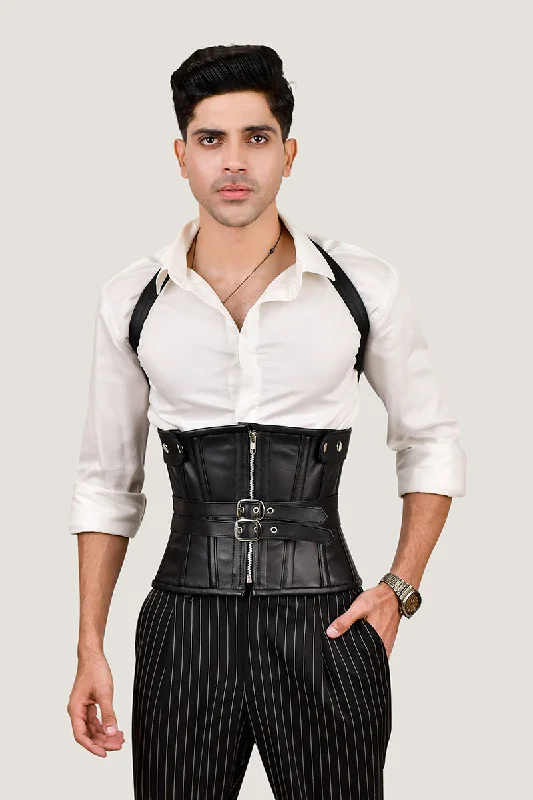 Men Underbust Corset With  Shoulder Harness