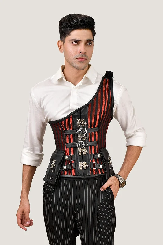 Mens Brocade Corset with Shoulder Strap