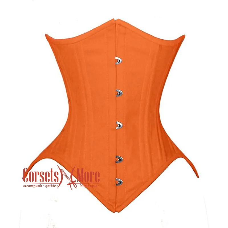 Orange Satin Steampunk Underbust Bustier Corset