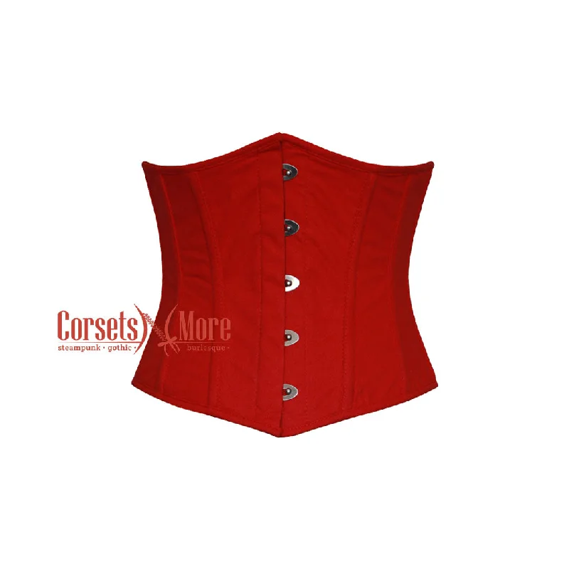 Plus Size Red Cotton Underbust Halloween Corset Gothic Costume