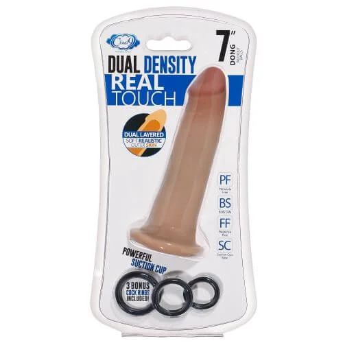 Cloud 9 Dual Density 7 inches Dildo Real Touch Realistic Painted Veins Without Balls Tan Mocha