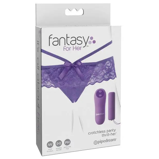 Fantasy For Her Crotchless Panty Thrill Her - Purple