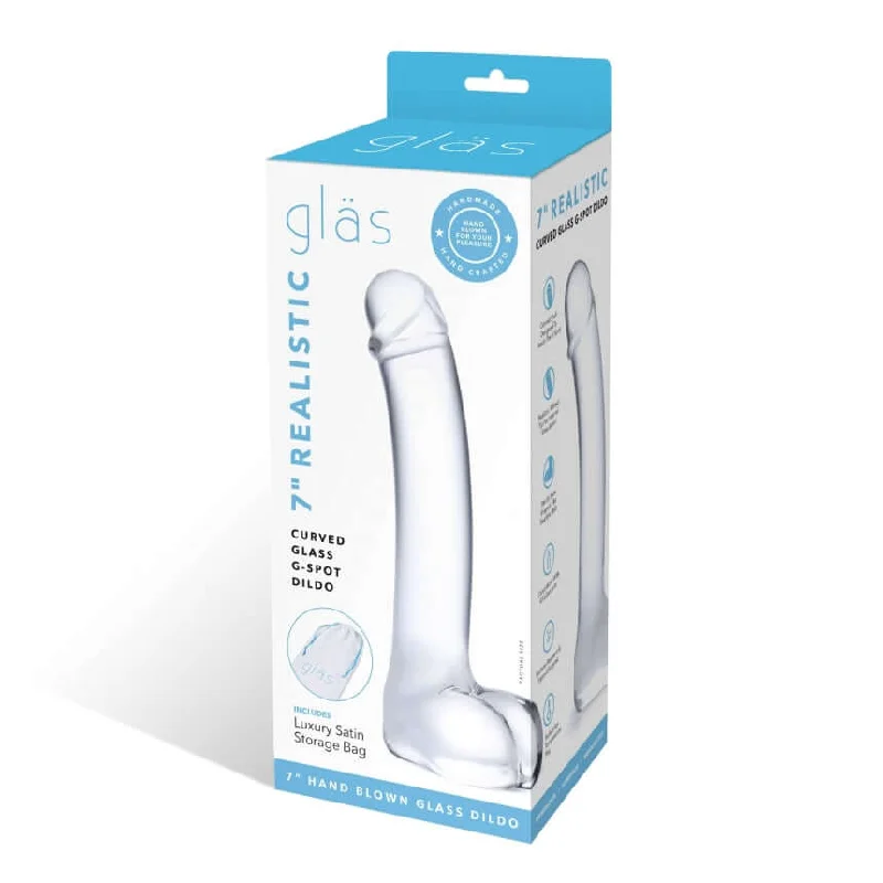 Glas 7-Inch Realistic Curved Glass G-Spot Dildo | Handmade Pleasure Crafted for Your Delight