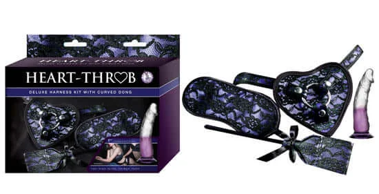 Heart Throb Deluxe Harness Kit Curved Dong Purple