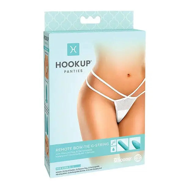 Hookup Panties Remote Bow Tie G String White