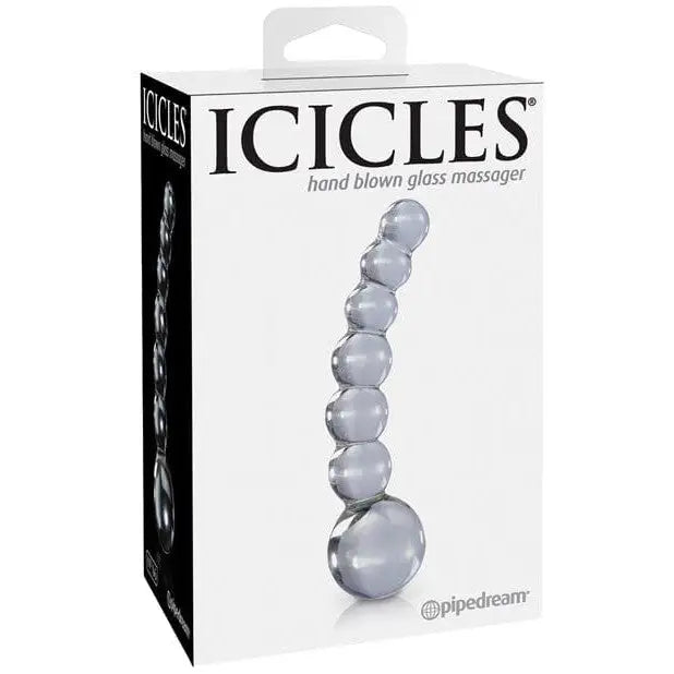 Icicles Hand Blown Glass G Spot Dong - Clear