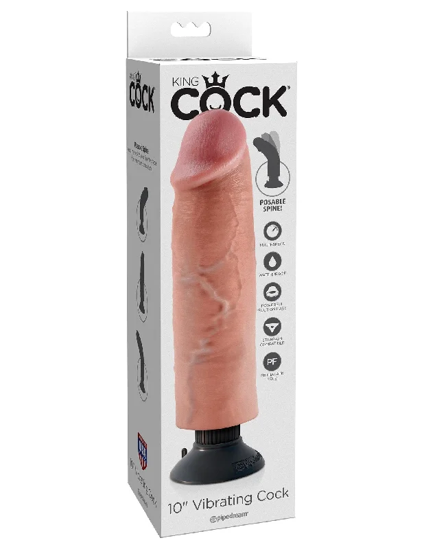 KING COCK 10 in. Vibrating REALISTIC DILDO