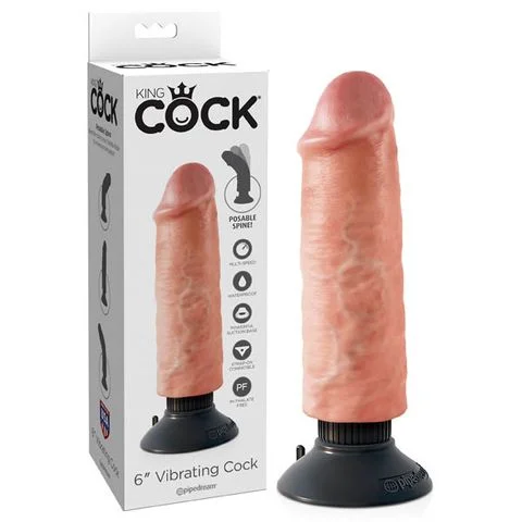 KING COCK 6 in. Vibrating REALISTIC DILDO