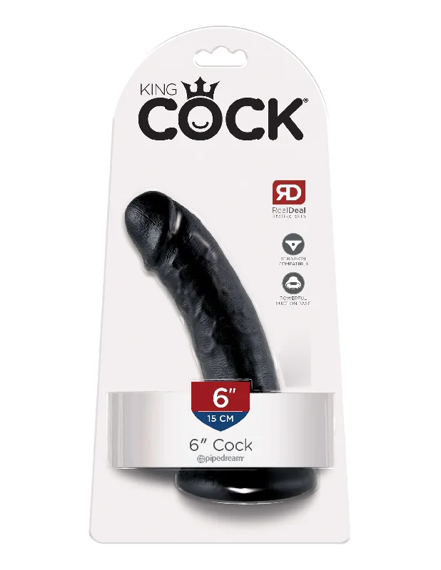 King Cock 6 inches Cock Black Real Deal RD