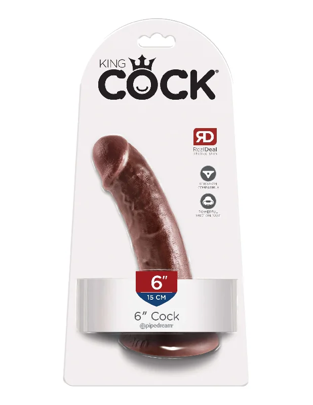 Experience Realism: King Cock 6-Inch Brown Real Deal Dildo