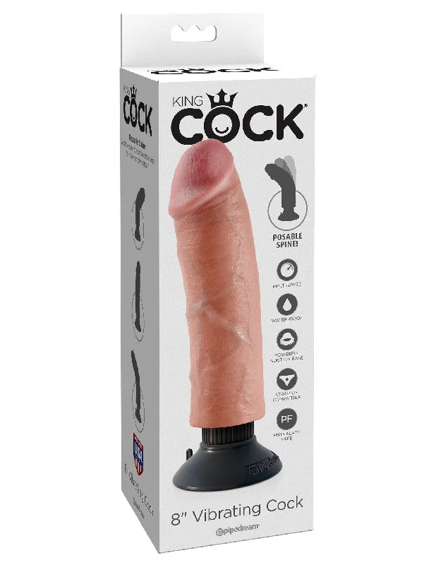 KING COCK 8 in. Vibrating REALISTIC DILDO