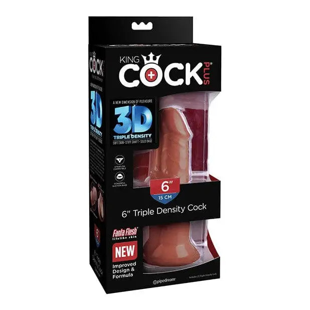 King Cock Plus 6" Triple Density Cock - Brown