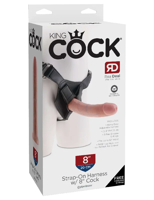 Pipedream Products King Cock Strap-on Harness with 8 inch Realistic Dildo Flesh