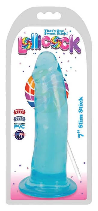 Lollicock 7 inches Slim Stick Berry Ice Blue Dildo