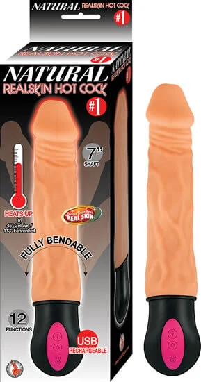 Sizzling Pleasure: Natural Realskin Hot Cock #1 7" Vibrating Dildo