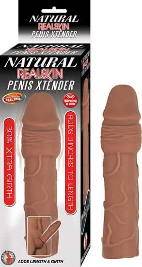 Natural Realskin Penis Xtender Brown - Enhance Size and Pleasure