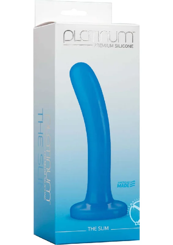 Platinum The Slim Blue Silicone Dildo