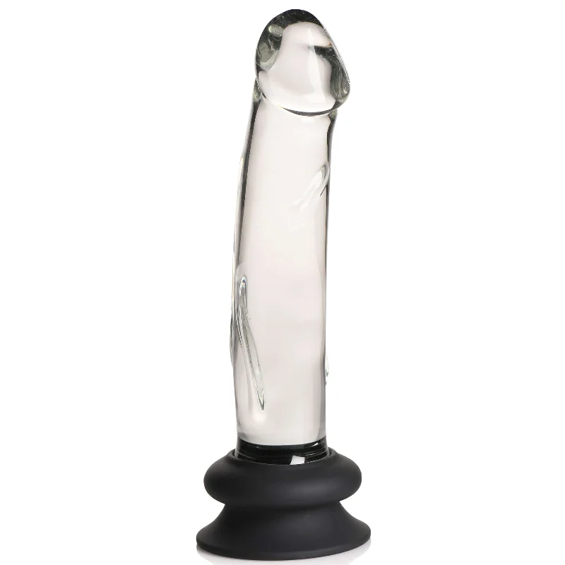 Pleasure Crystals 7.6 inches Glass Dildo with Silicone Base