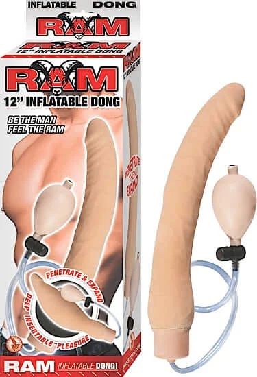 Nasstoys of New York Ram 12 inches Inflatable Dong Flesh