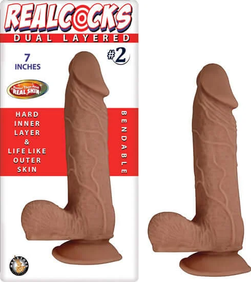 Real Cocks Dual Layered number 2 Brown 7 inches Dildo