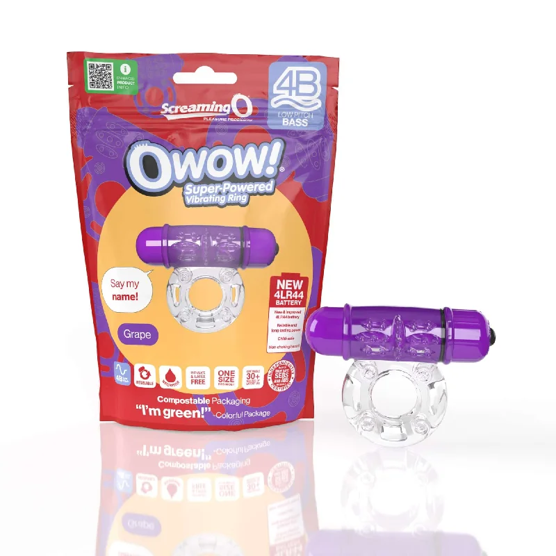 Screaming O 4B OWOW Grape Purple Low Pitch Bass Vibrating Cock Ring