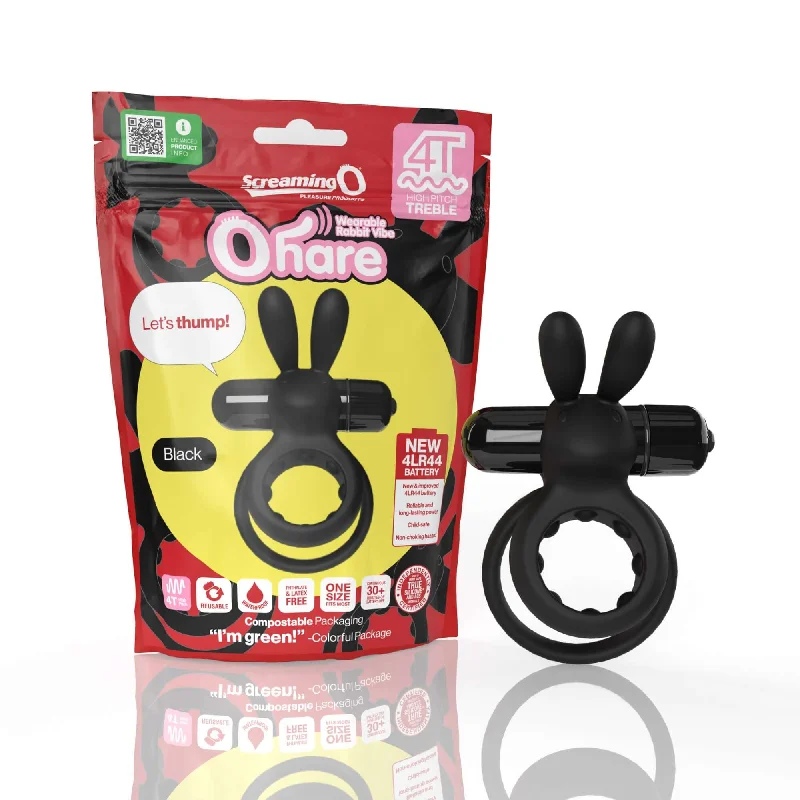 Screaming O 4B Ohare Black High Pitch Treble Vibrating Cock Ring