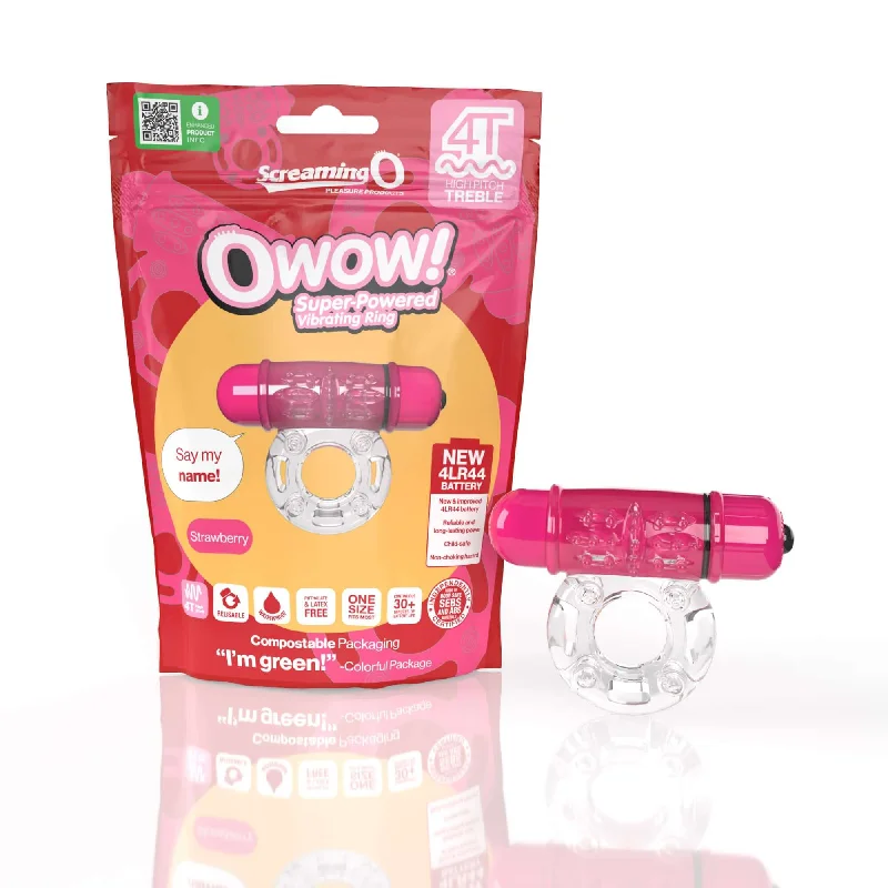 Screaming O 4T OWOW Strawberry Pink High Pitch Treble Vibrating Cock Ring