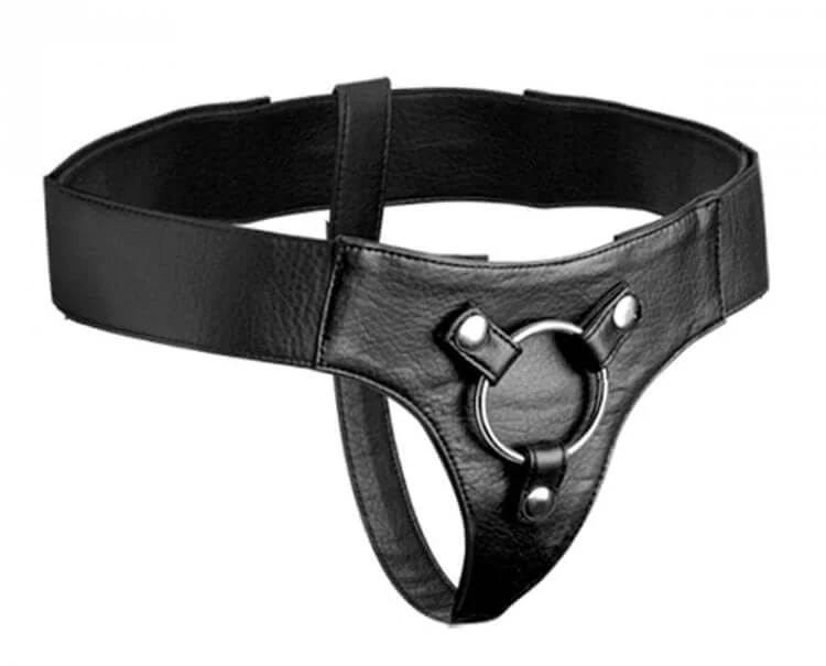 Strap U Domina Wide Band Strap On Harness Black - Fully Adjustable and Comfortable