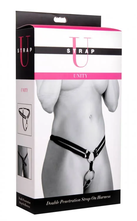 Strap U Unity Double Penetration Strap On Harness Black