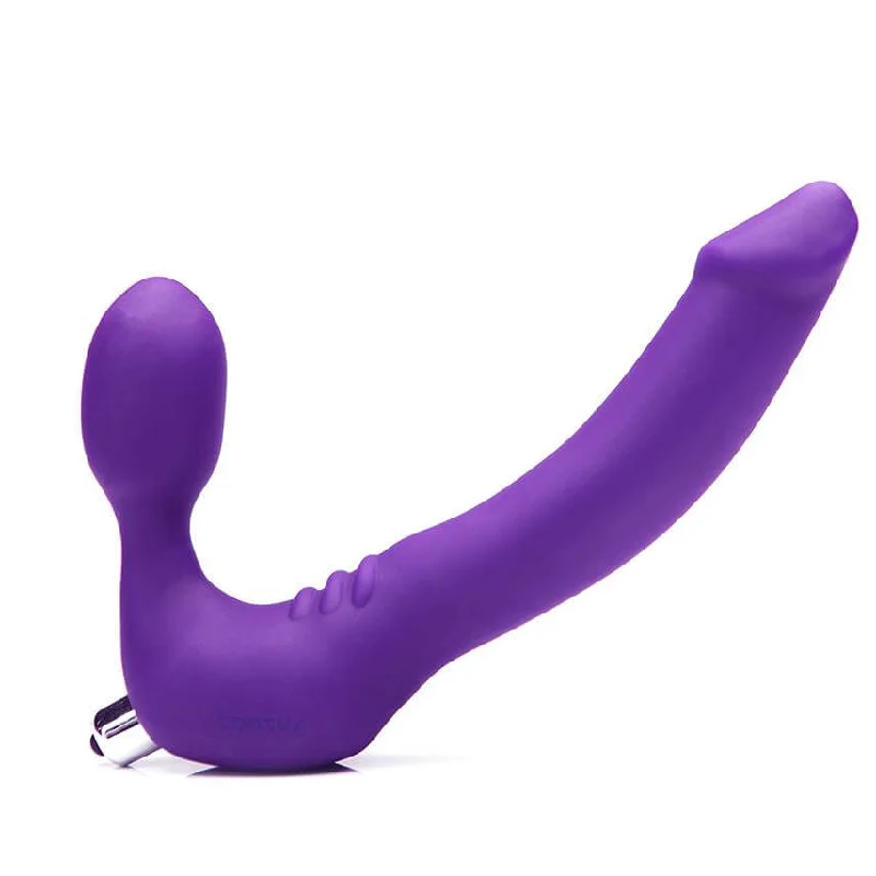 Tantus Silicone Strapless Classic Purple Dildo with Bullet Vibe