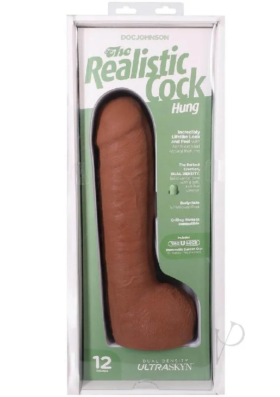 The Realistic Cock Hung 12" ULTRASKYN Vac-U-Lock Dildo Caramel – Dual Density Design