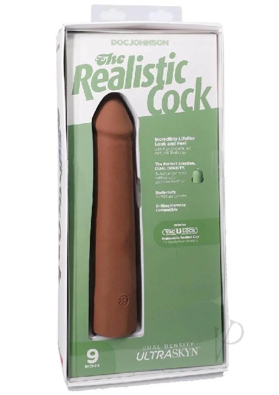 The Realistic Cock 9 inches ULTRASKYN Vac-U-Lock Dildo – Caramel, Dual Density