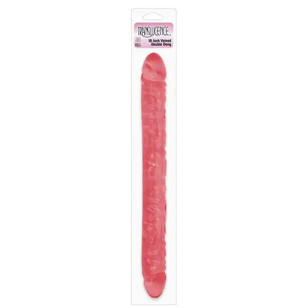 Translucence 18" Veined Double Dong - Pink