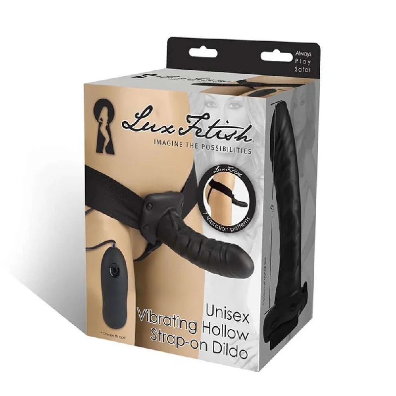 Lux Fetish Unisex Vibrating Hollow Strap-On Dildo - Versatile Pleasure for All