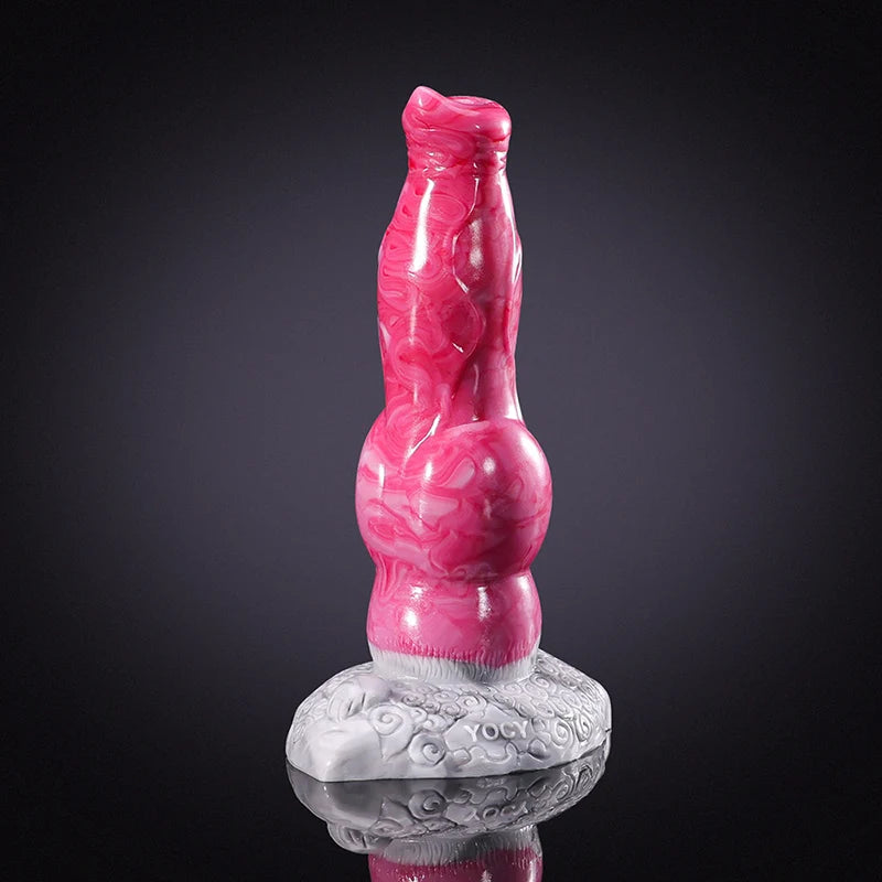 8.27Inch Lifelike Pink Silicone Dog Dildo