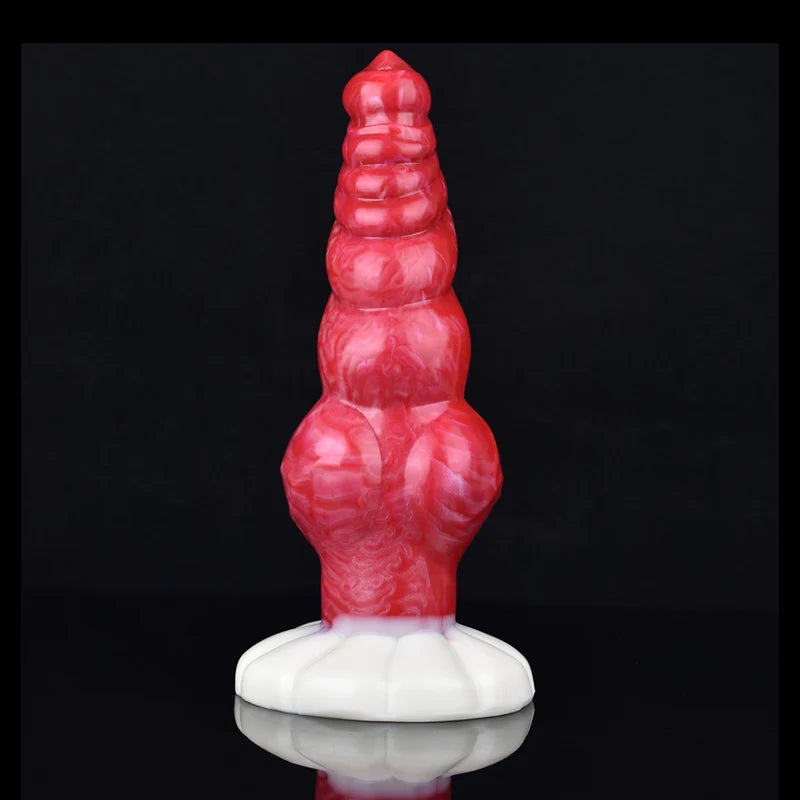 9.05Inch Multi-Knot Pointed Glans Silicone Dog Dildo