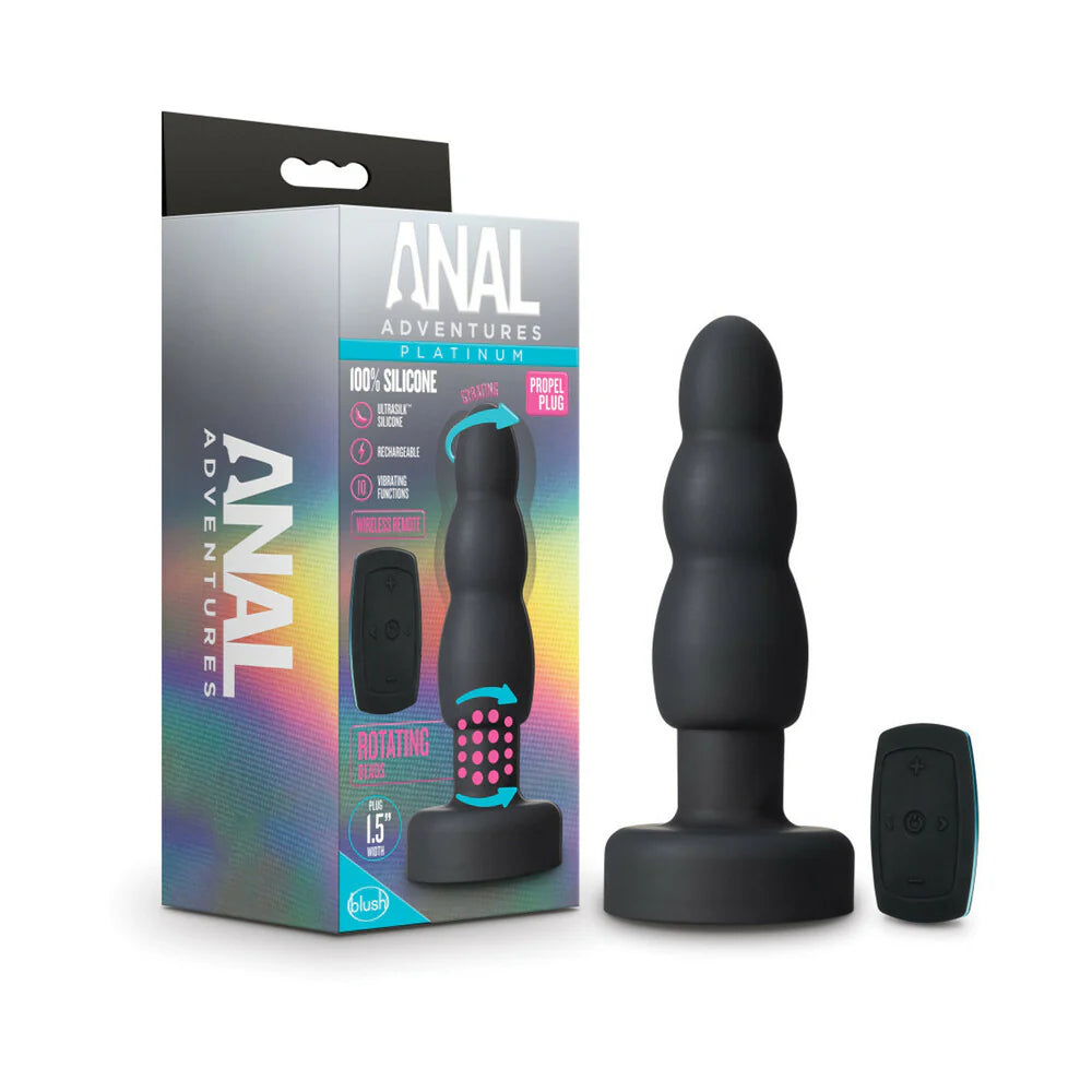 Blush Blush Blush Anal Adventures Platinum Vibrating & Rotating Silicone Propel Plug