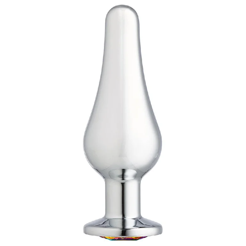 Cloud 9 Gems Silver Chromed Tall Anal Plug Large