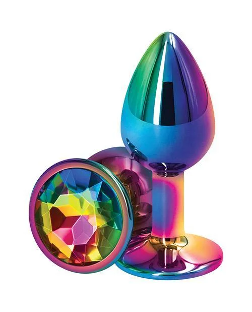 Rear Assets Metal Anal Plug Small Multicolor/Rainbow