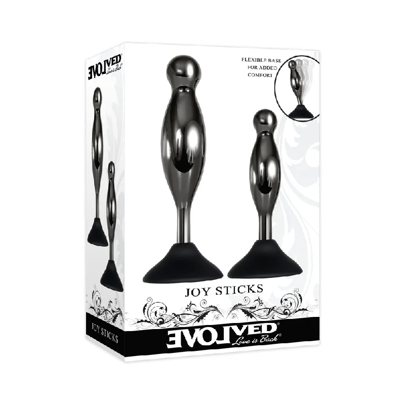 Evolved Joy Sticks 2 pc Plug Set - Black/Chrome