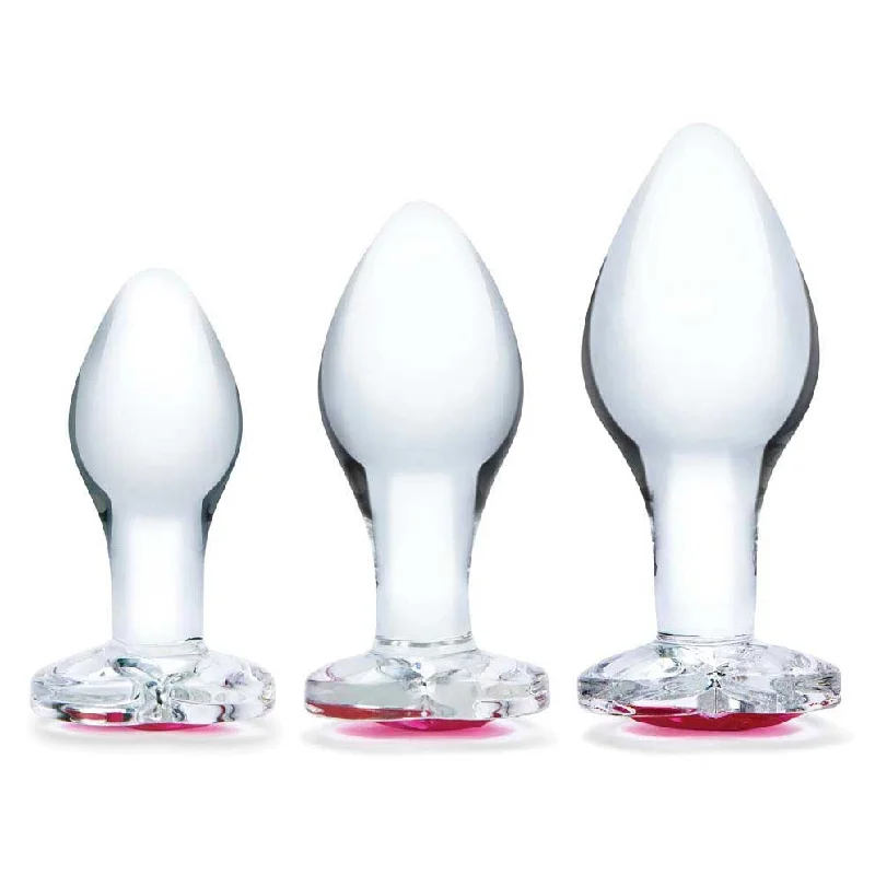 gläs 3-Piece Heart Jewel Glass Anal Training Kit