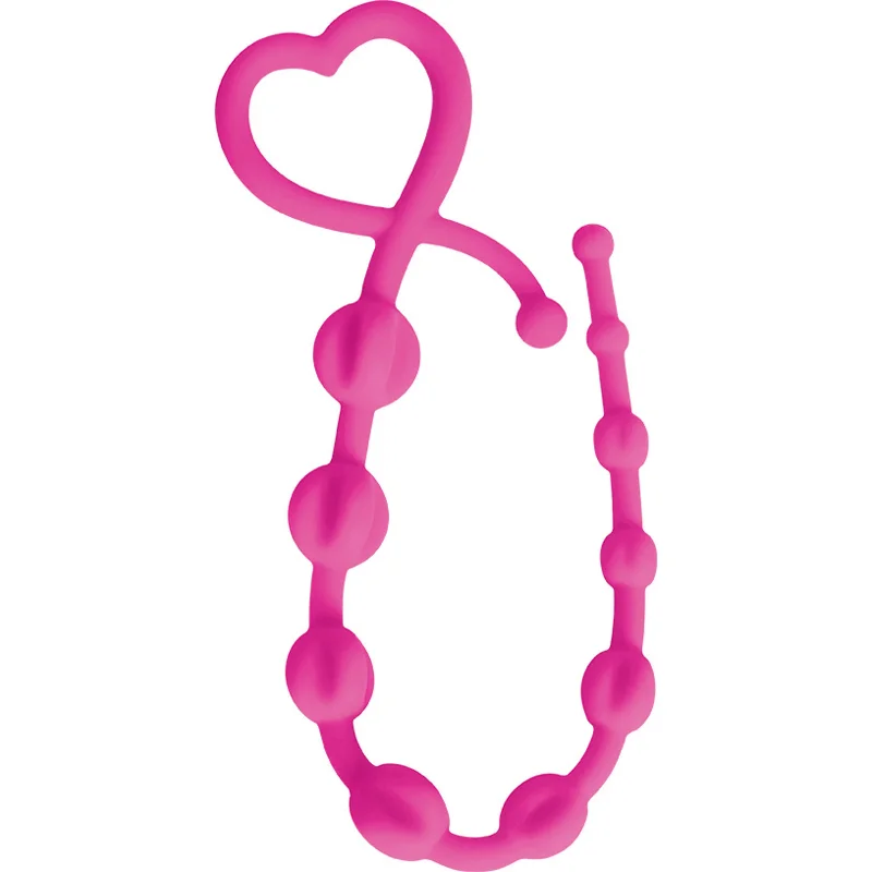 Hearts n Spurs Silicone Anal Beads- Pink