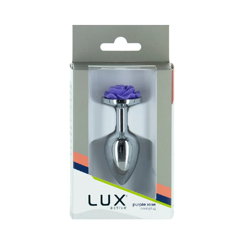 Lux Active Rose Metal Butt Plug 3 In. Purple