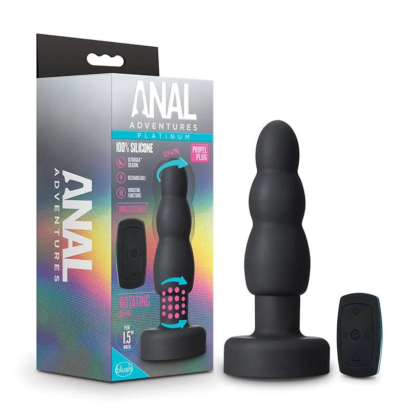 Blush Anal Adventures Remote-Controlled Silicone Vibrating Rotating Plug