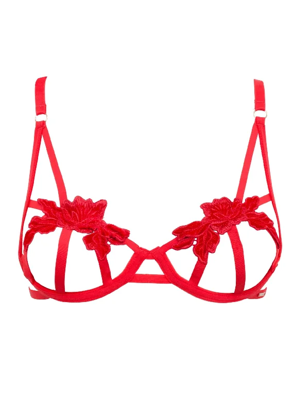 Eden (Red) Cupless Bra